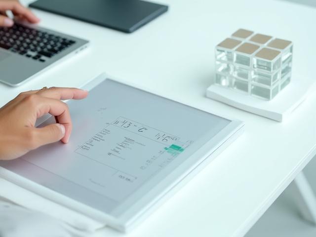 Person using a laptop with a clean, organized desk background, symbolizing ease of planning and clear calculations.